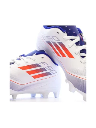 Chaussures de football Blanches/Bleu Garçon Adidas F50 Club Fxg 7