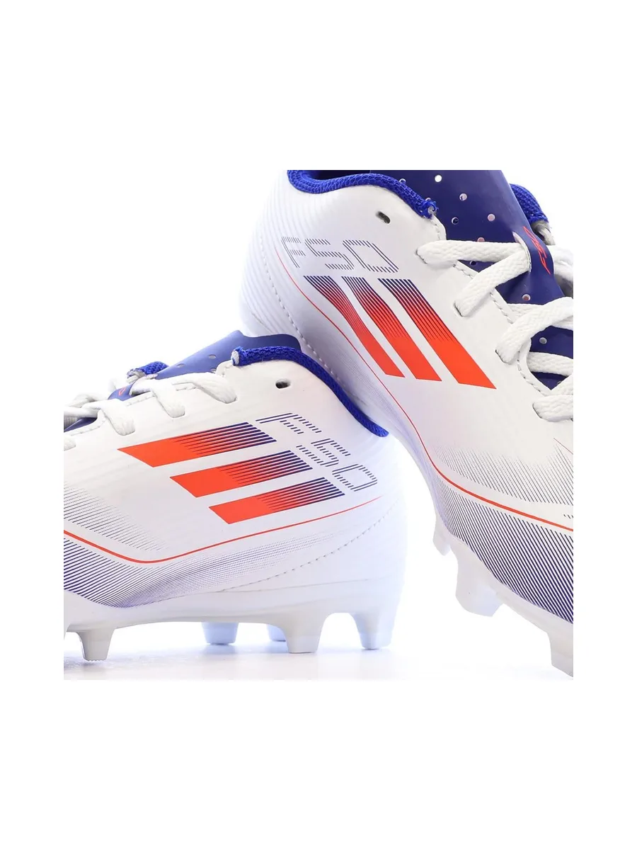 Chaussures de football Blanches/Bleu Garçon Adidas F50 Club Fxg 8