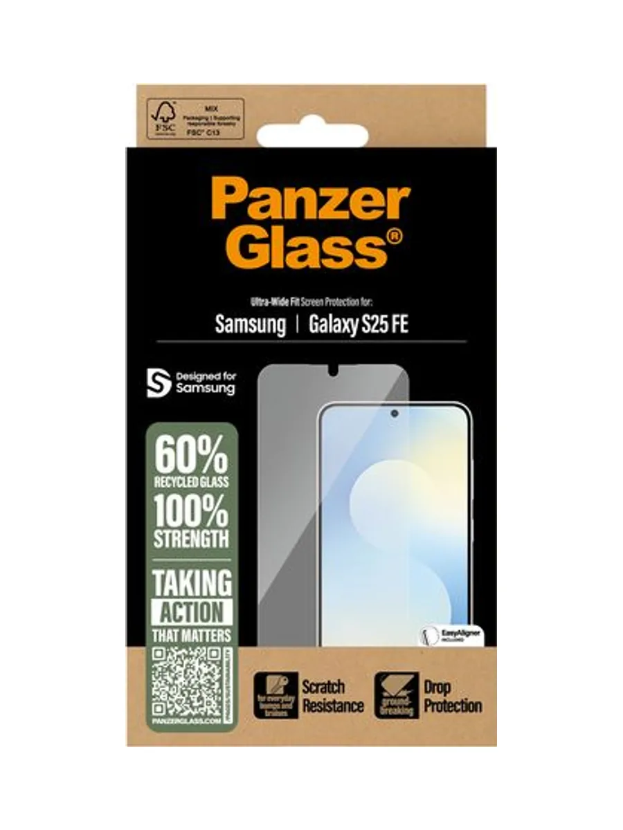 PanzerGlass ® Screen Protector Samsung Galaxy S25 FE 5G | Ultra-Wide Fit w. EasyAligner 3
