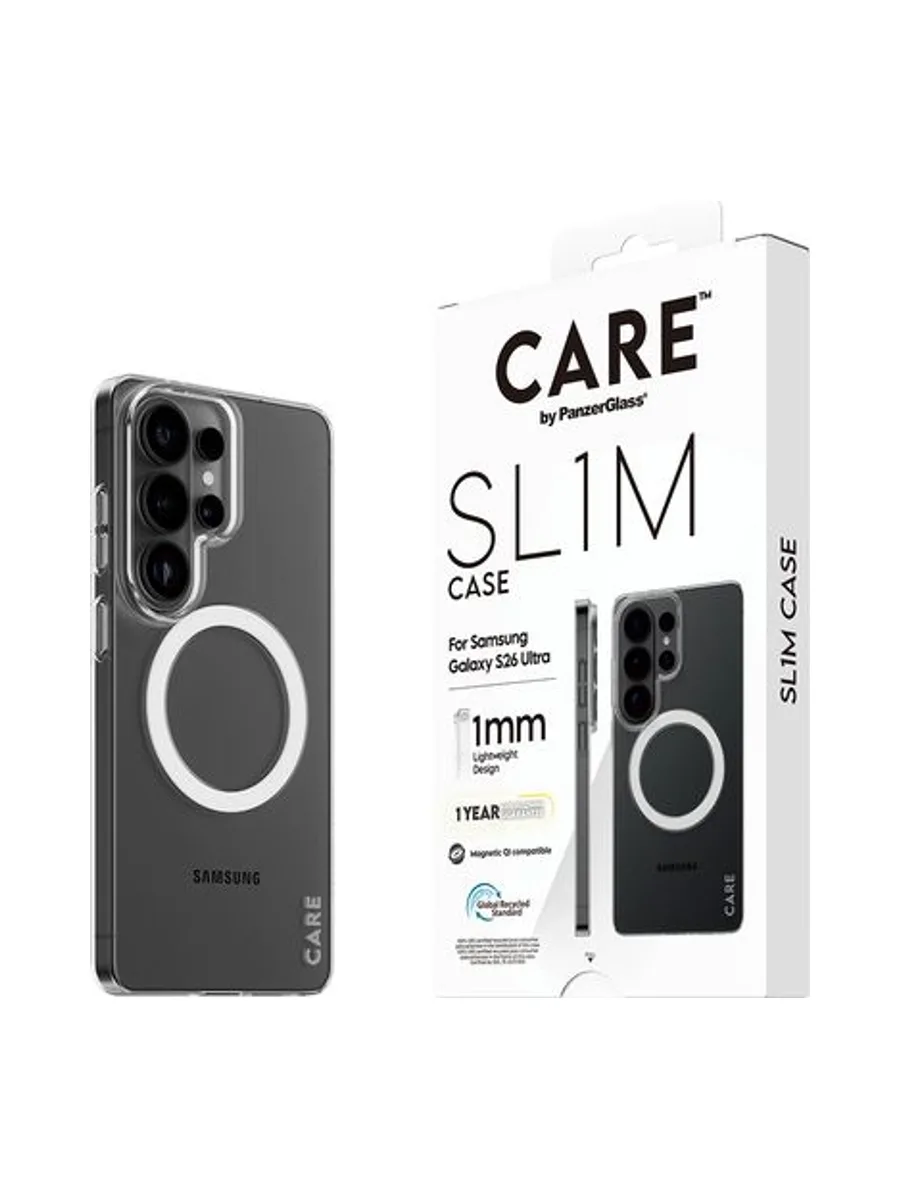 PanzerGlass CARE™ by ® SL1M Case Transparent w. Qi Samsung Galaxy S26 Ultra mobile phone case 6
