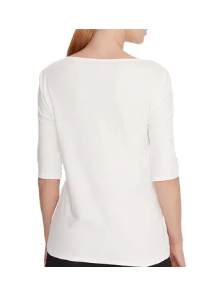 T-Shirt Blanc Femme Calvin Klein Jeans Half Supima Boat 2