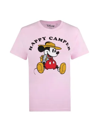 T-Shirt Rose Femme Disney Mickey Happy Camper 2