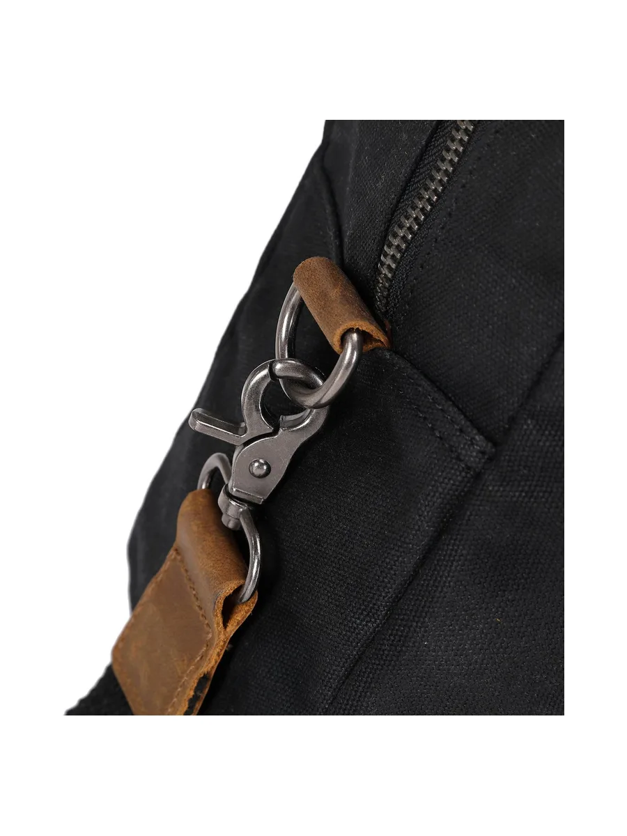 BART - Sac week-end en cuir véritable et toile enduite - Bleu 33