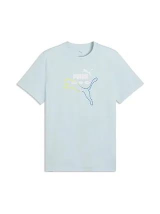 T-Shirt Bleu Clair Logo Graphique Homme PUMA Summer 1