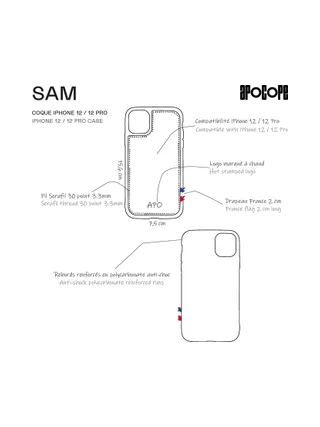 SAM - Coque iPhone 12 / 12 Pro en liège - Naturel 26