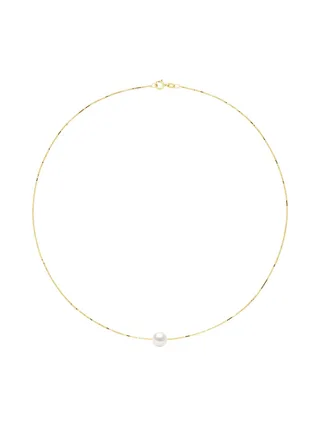 Collier Maille Vénitienne Véritable Perle d'Eau Douce Traversante Ronde 8-9 mm — Vermeil — 42 cm 2