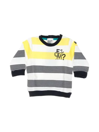 Sweat Jaune/Marine à Rayures Garçon EOM Sweat 1