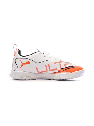 Chaussures de football Blanches/Oranges Garçon Puma Ultra 5 Play 2