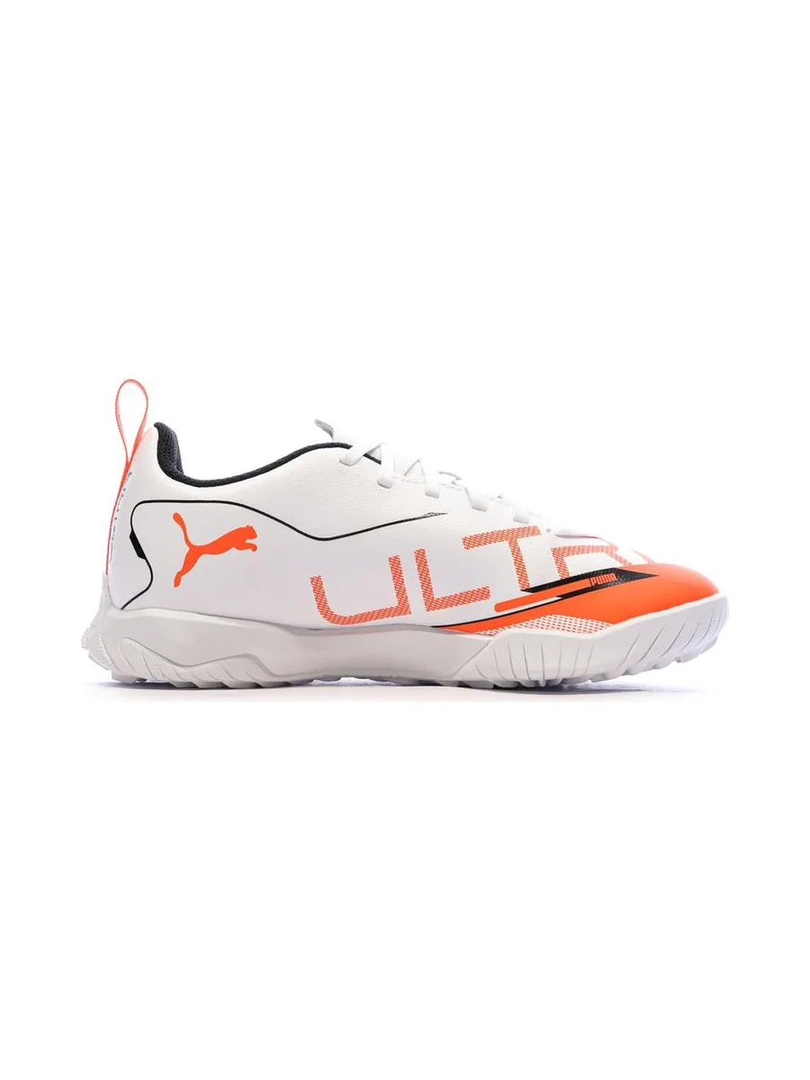 Chaussures de football Blanches/Oranges Garçon Puma Ultra 5 Play 3