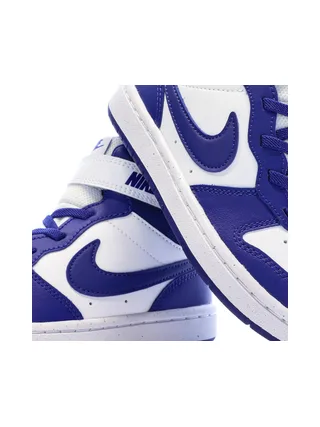 Baskets Blanches/Bleu Garçon Nike Court Borough Mid 2 7