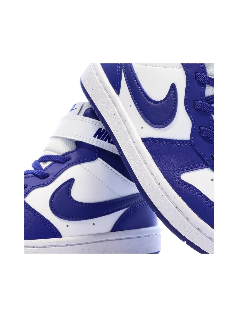 Baskets Blanches/Bleu Garçon Nike Court Borough Mid 2 8