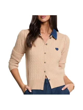 Gilet en maille Beige Femme Morgan Boutons 1