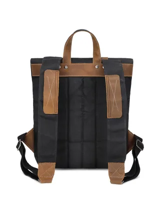 NES - Sac à dos en cuir véritable et toile enduite - Bleu 28