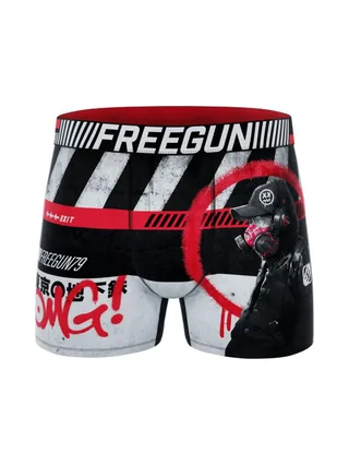 Boxer Noir/Rouge/Gris Garçon Freegun OMG 1