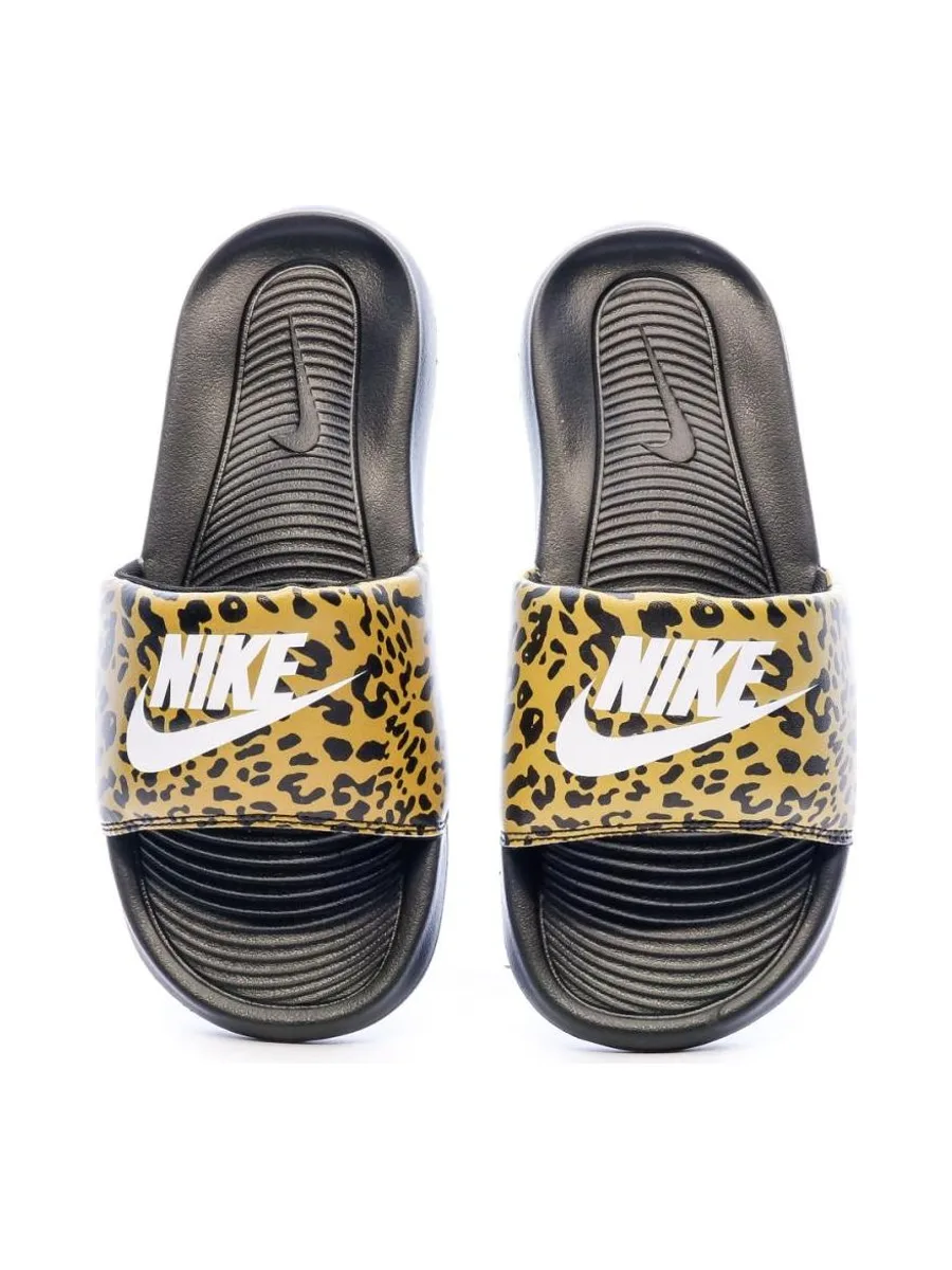 Claquettes Noir/Léopard Femme Nike Victori One 3