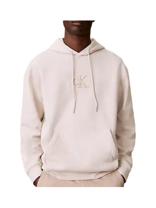 Sweat à Capuche Écru Homme Calvin Klein Jeans 350 1