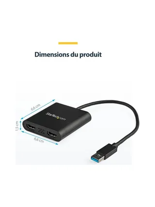 USB to Dual HDMI Adapter - 4K 9