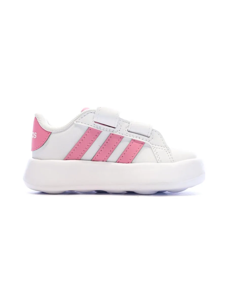 Baskets Blanches/Roses Bébé Fille Adidas Grand Court 2.0 3