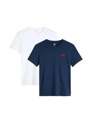Lot de 2 T-shirts Blanc/Marine Homme Levi's Slim Fit 1
