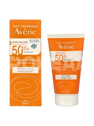 Avene High Protection Unscented Cream SPF50+ 50ml - For Dry Sensitive Skin 1