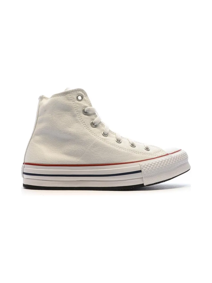 Baskets Blanches à Plateforme Femme Converse All Star High 3