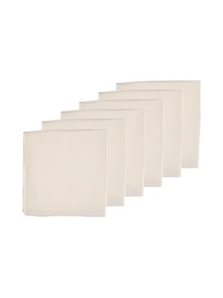 Serviette de table - 6 pièces - Lin et coton blanc crème 1