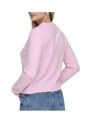 Pull Rose Femme Only Half Button 2