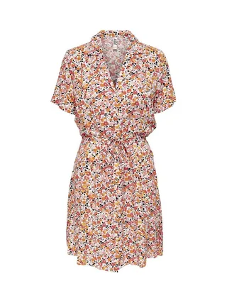 Robe Blanche/Orange à fleurs Femme JDY Starr 1