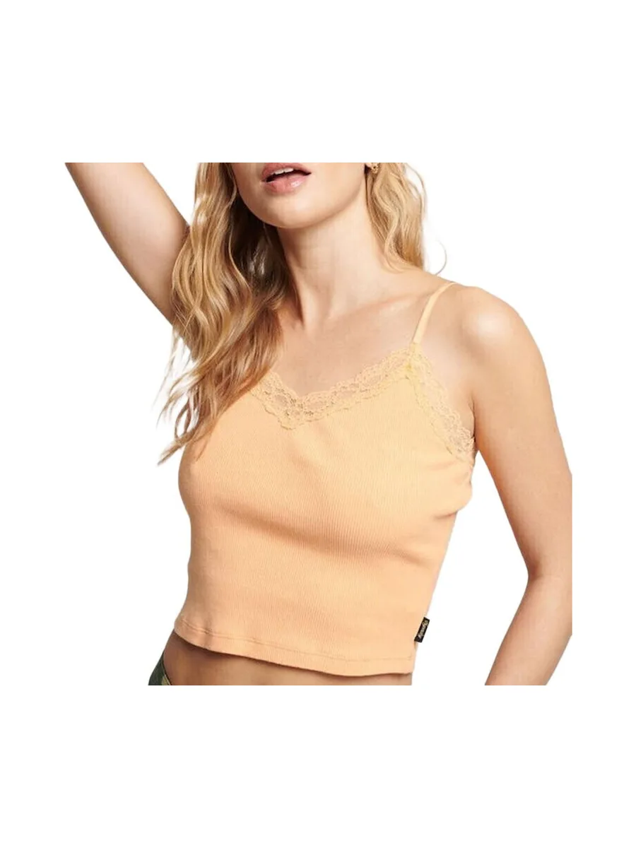 Top Orange Clair Femme Superdry Vintage Lace Cami 1