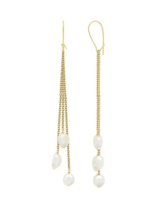 Boucles d'Oreilles Véritables Perles d'Eau Douce Baroques 6-7 mm — Or Jaune 375 Millièmes 1