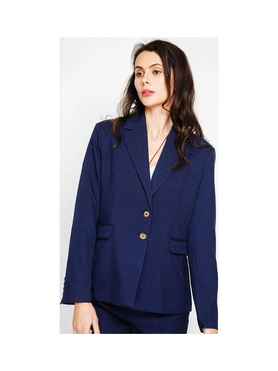 Veste col à revers poches devant à rabat à manches longues 7