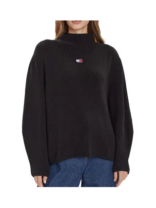 Pull Noir Femme Tommy Hilfiger Tjw Mockneck Badge S 1