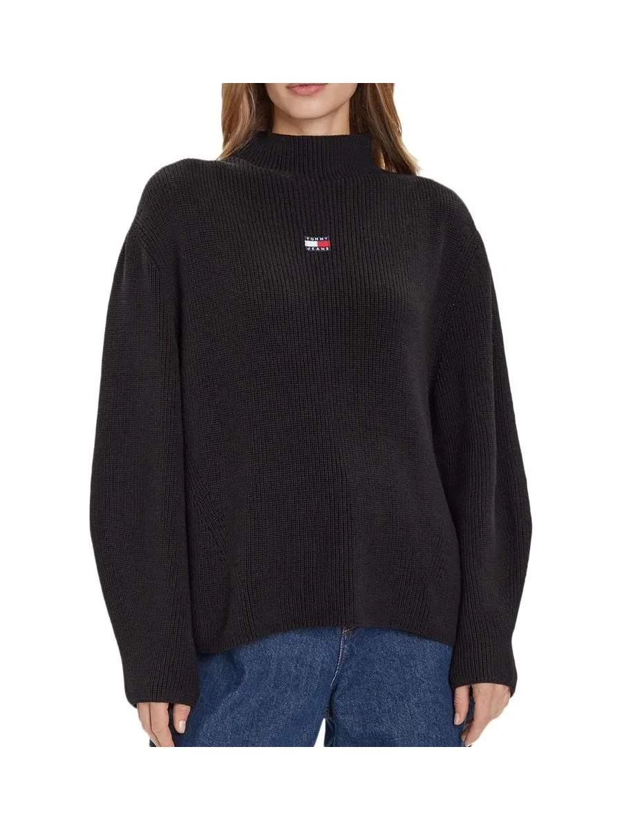 Pull Noir Femme Tommy Hilfiger Tjw Mockneck Badge S 2