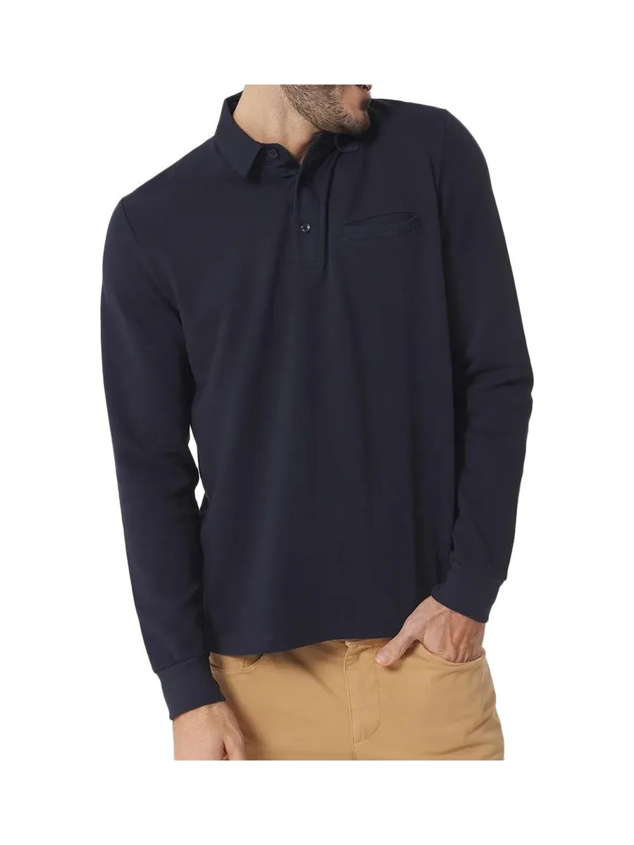 Polo Manches Longues Marine Homme TBS CAVEZPOL 2