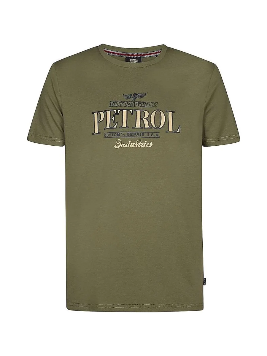 T-Shirt Kaki/Orange Homme Petrol Industries Classics 2