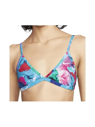 Haut de maillot de bain Bleu/Rose Femme Nike Lace Up 1