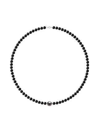 Collier Véritable Perle de Tahiti Ronde 10-11 mm — Argent 925 Millièmes — 50 cm — Homme 1