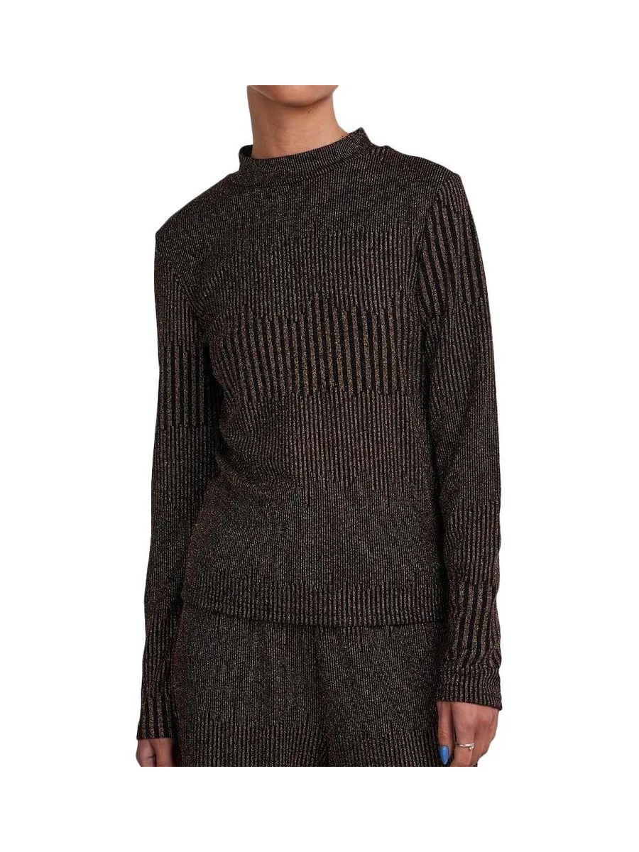 T-Shirt Doré/Noir Femme PIECES Mary 2