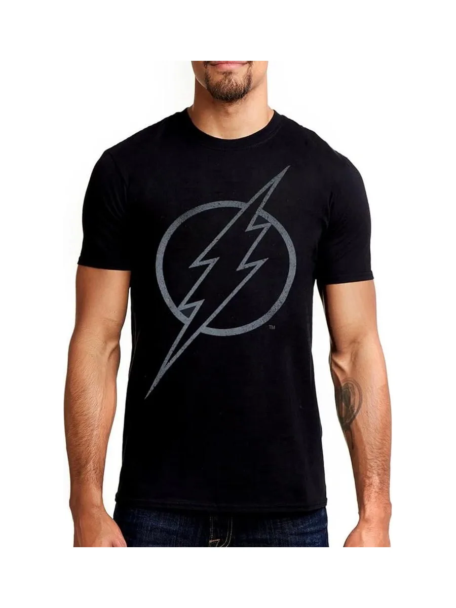 T-Shirt Noir Homme Dc Comics Flash Line 2