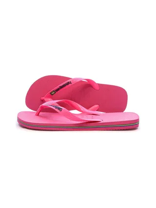 Tongs Rose Femme Havaianas Brasil Logo Neon Infra 1