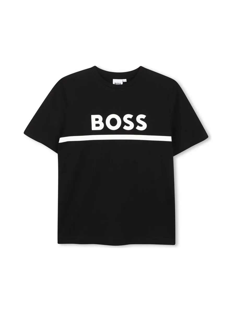 T-Shirt Noir Garçon Hugo BossJ52701 2
