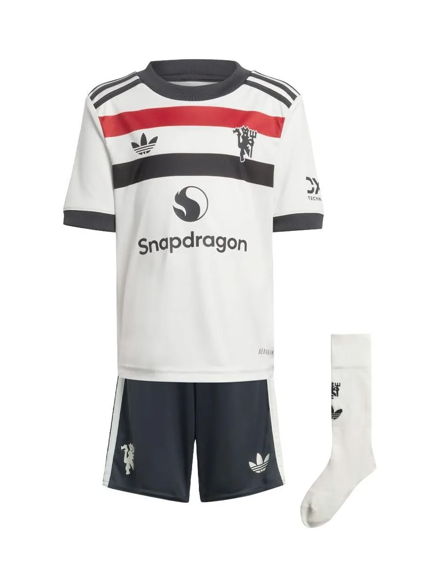 Manchester United Ensemble Blanc/Gris/Rouge Garçon Adidas 24/25 4