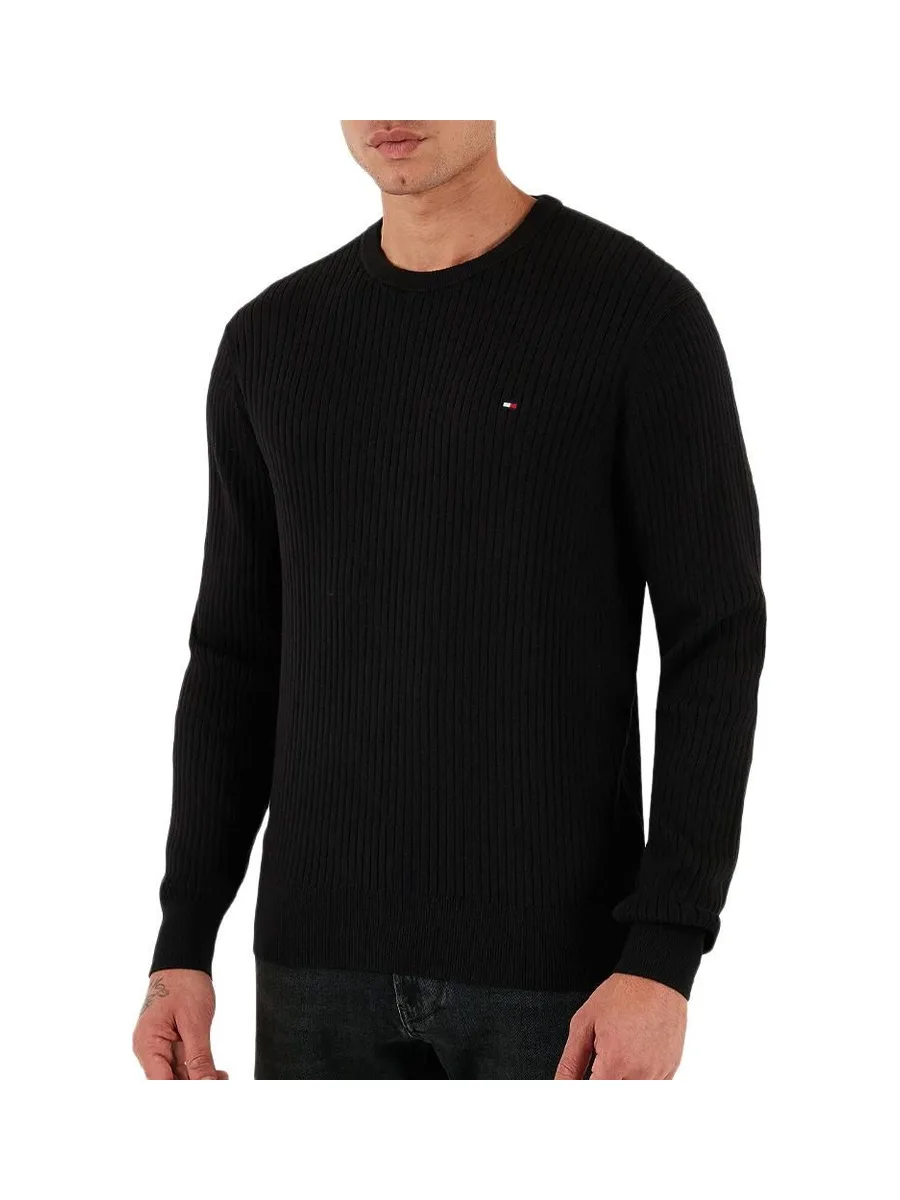 Pull Noir Homme Tommy Hilfiger Pima MW0MW40449 2