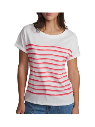 T-Shirt Blanc/Rouge Femme TBS Hibiscus 1