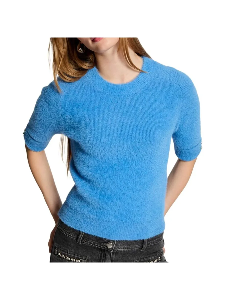 Pull Manches Courtes Bleu Femme Morgan MTOM 2