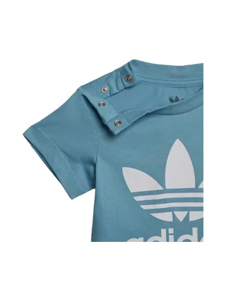 T-shirt Bleu Garçon Adidas Trefoil 3