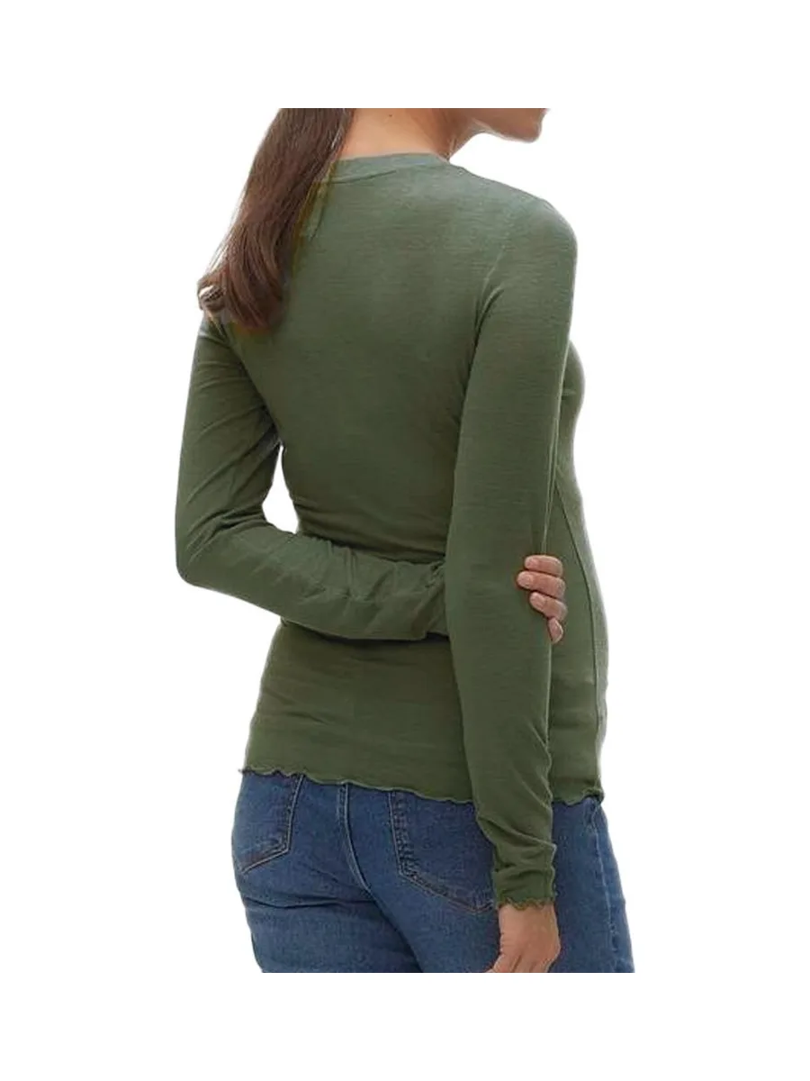 T-shirt de Grossesse Manches Longues Vert Femme Vero Moda Maternity Top 3