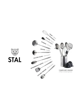 Set d'ustensiles de cuisine en acier inoxydable STAL - 10 pièces 3