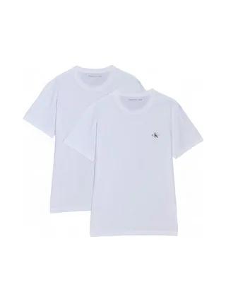 Lot de 2 T-shirts Blanc Homme Calvin Klein Monologo 2