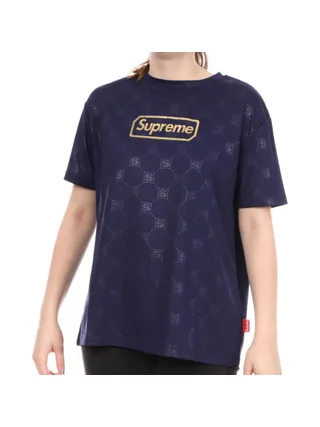 T-Shirt marine/or femme Supreme Grip Becca 1